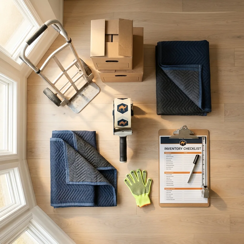 Professional moving supplies and packing materials layout for Rock Valley residential relocations